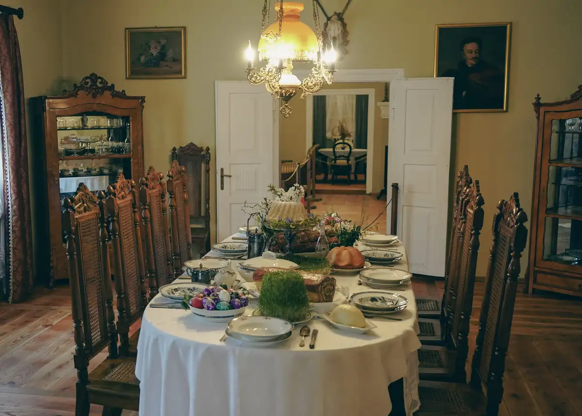 Historic peasant cottage interior